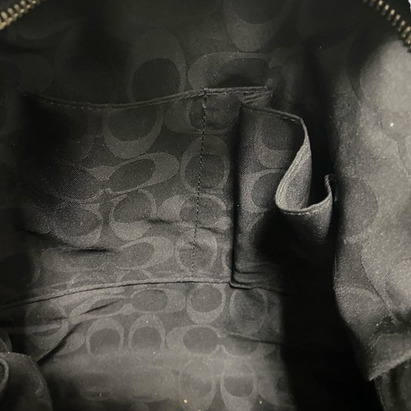 Coach Solid Black Leather Square Handbag - Picture 7 of 9